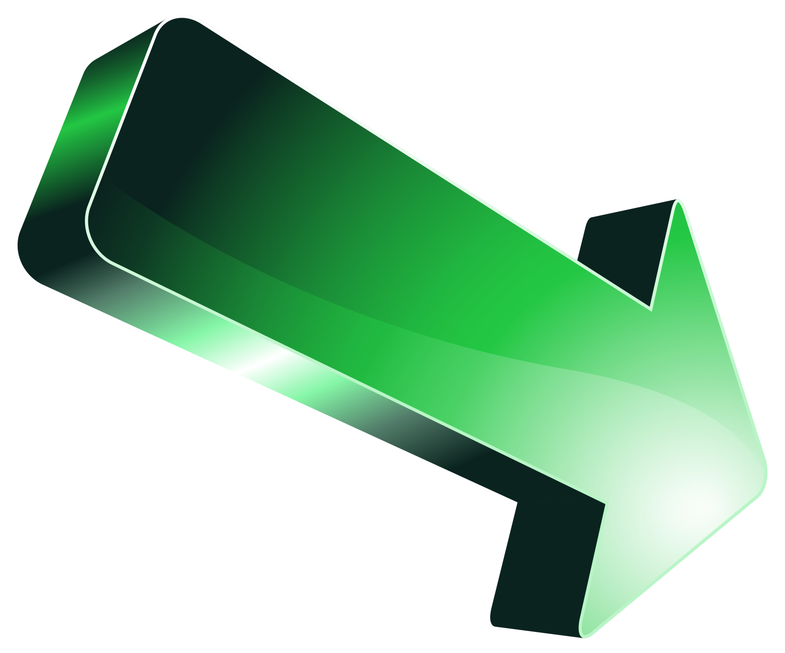 a green arrow on a white background