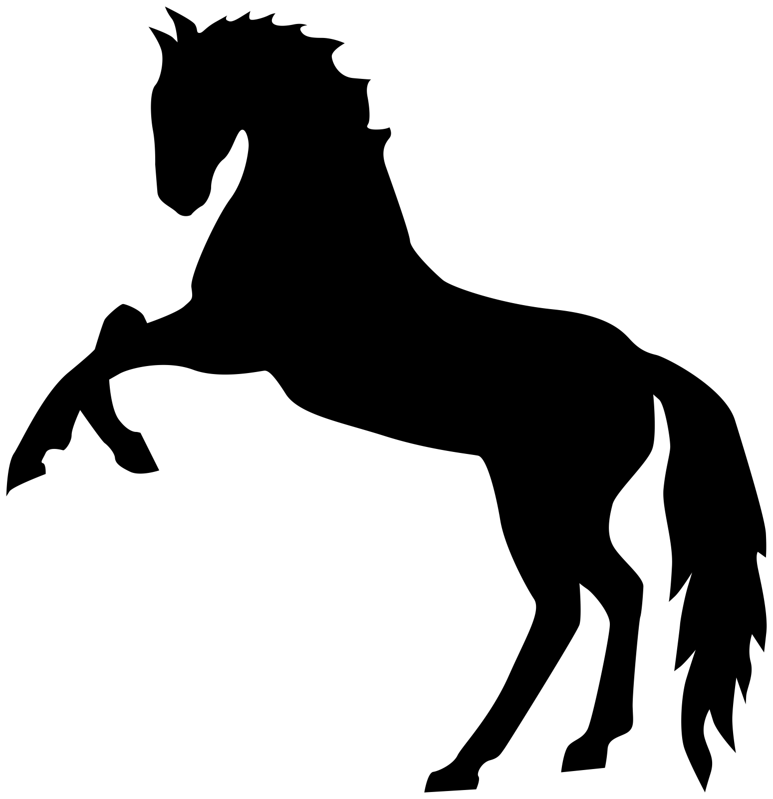 a horse silhouetted on a white background
