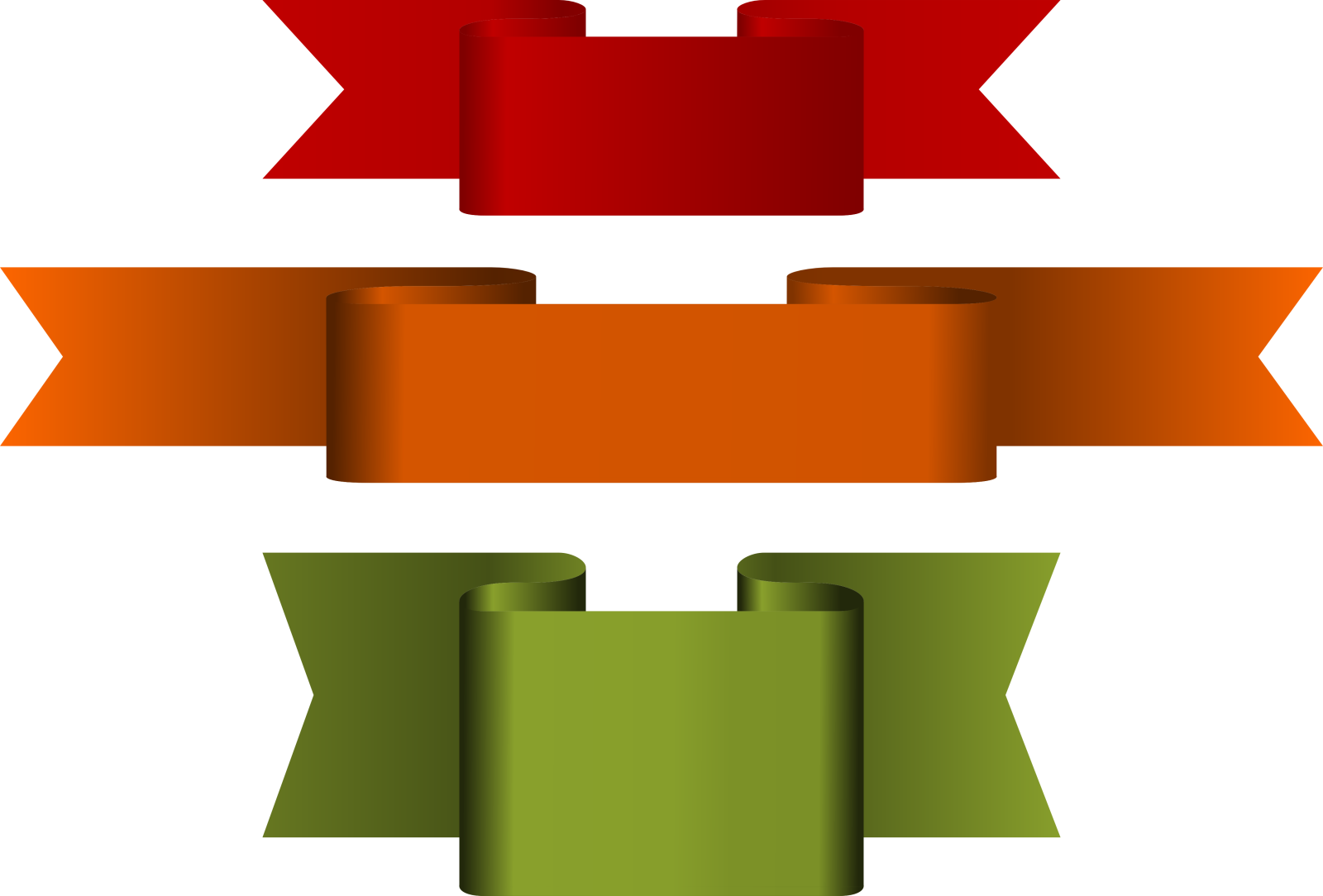 a set of three ribbons