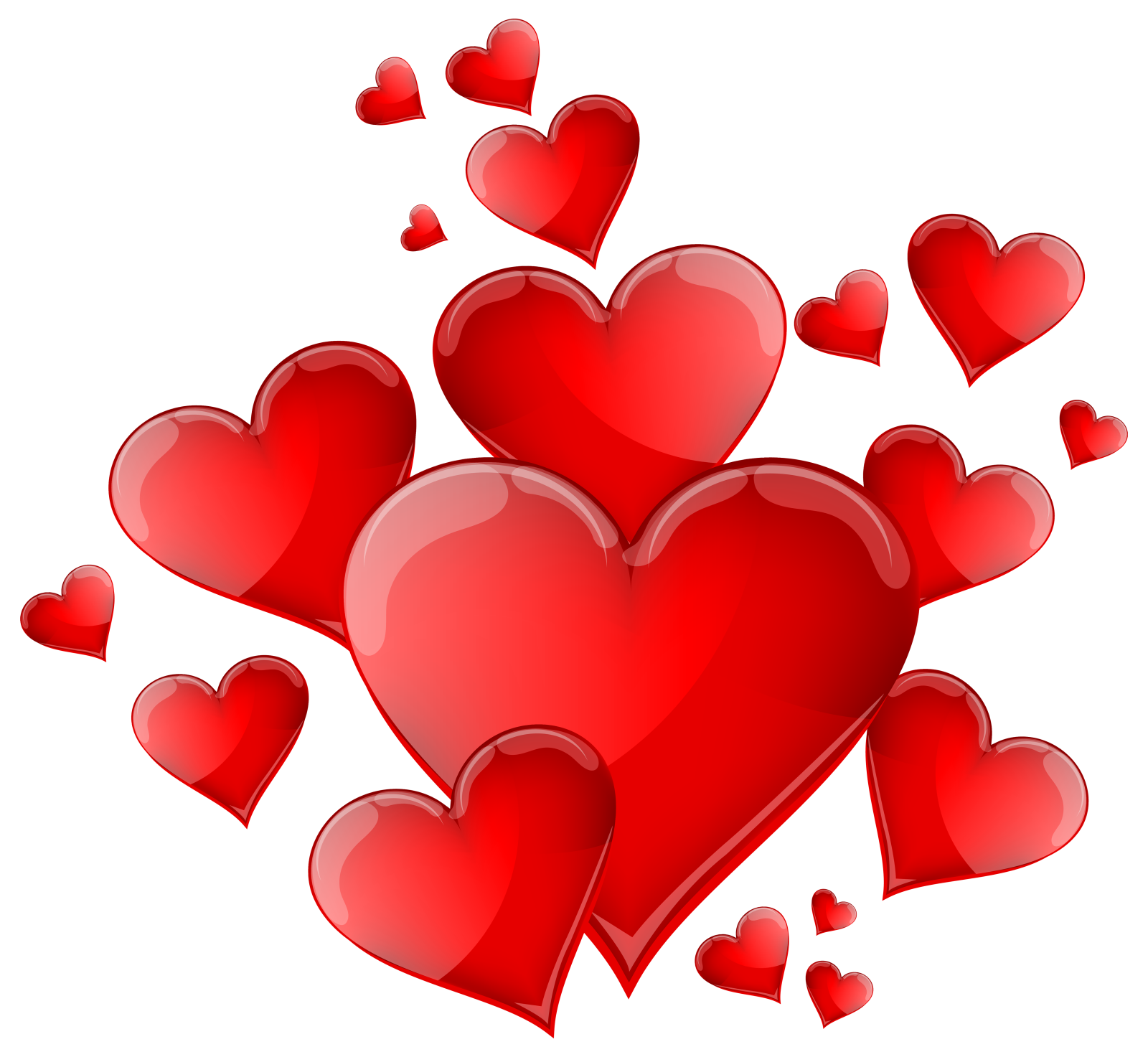 a bunch of red hearts