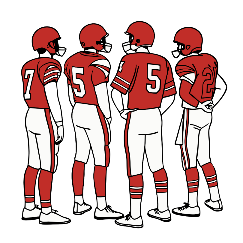 a drawing of a football team