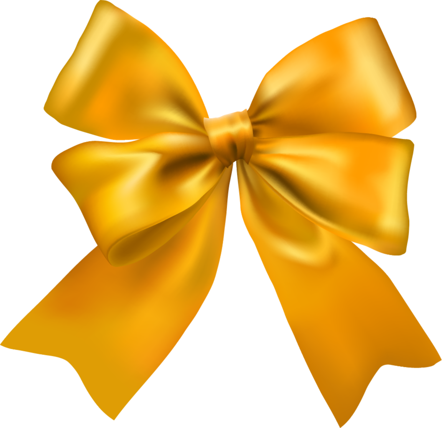 a gold bow with a white background