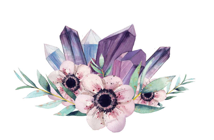 a watercolor painting of flowers and leaves