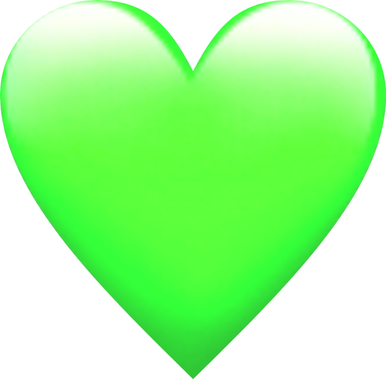a green heart on a white background