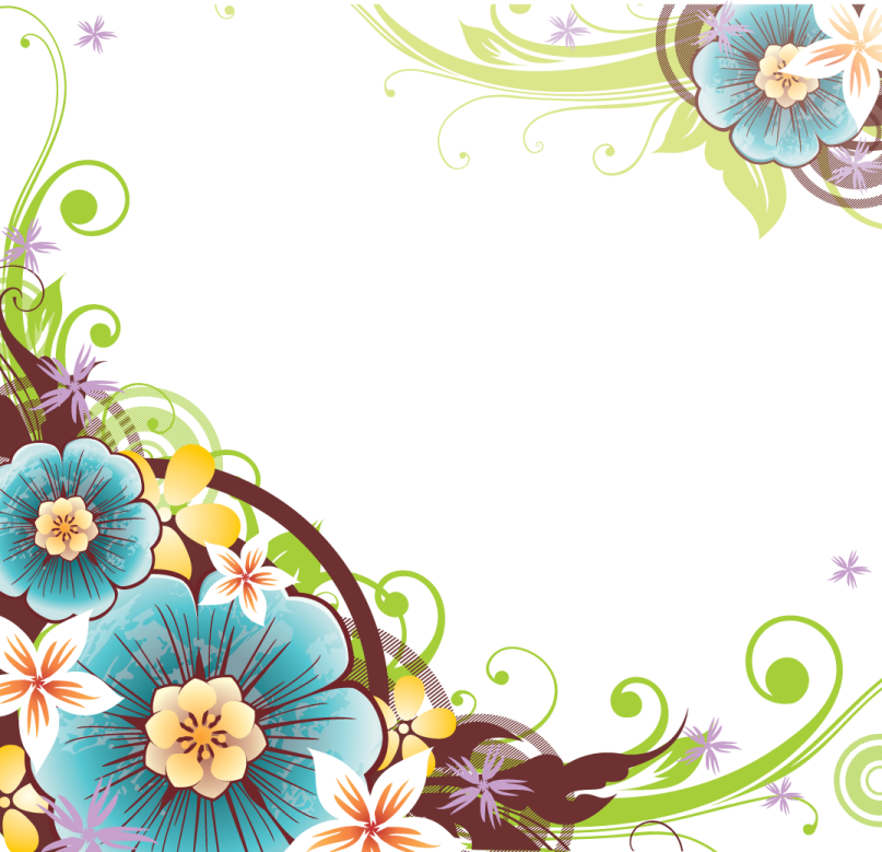 a floral background with blue and green flowers