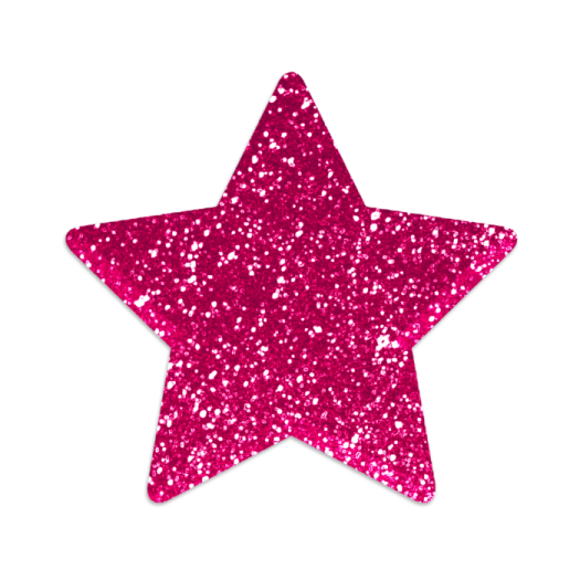 pink glitter star on white background