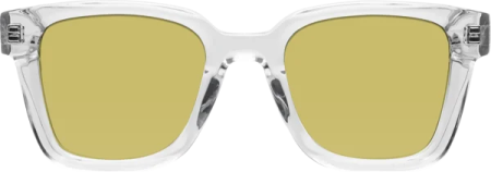 a pair of clear sunglasses with yellow lenses