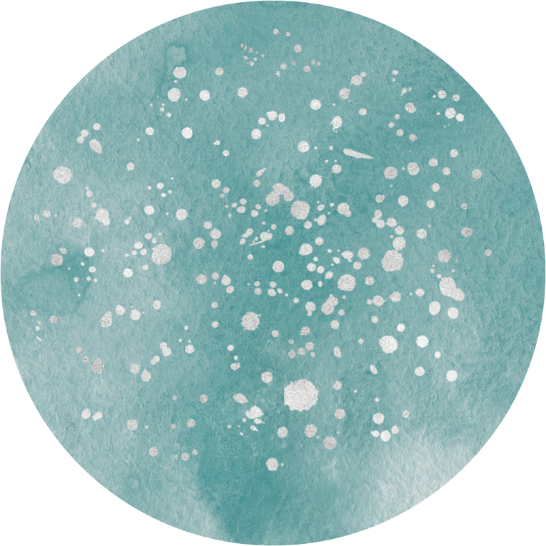 a blue circle with white dots on it