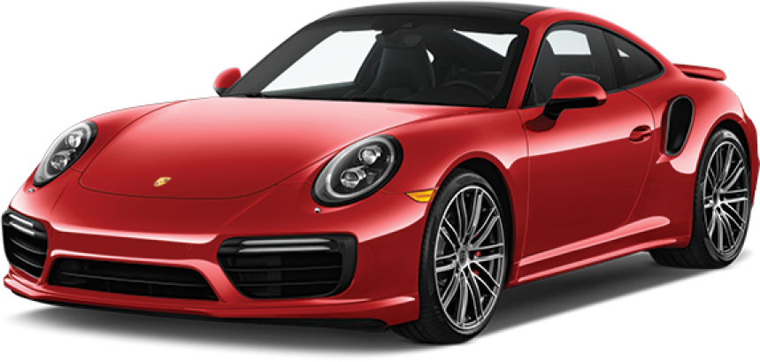 a red porsche sports car