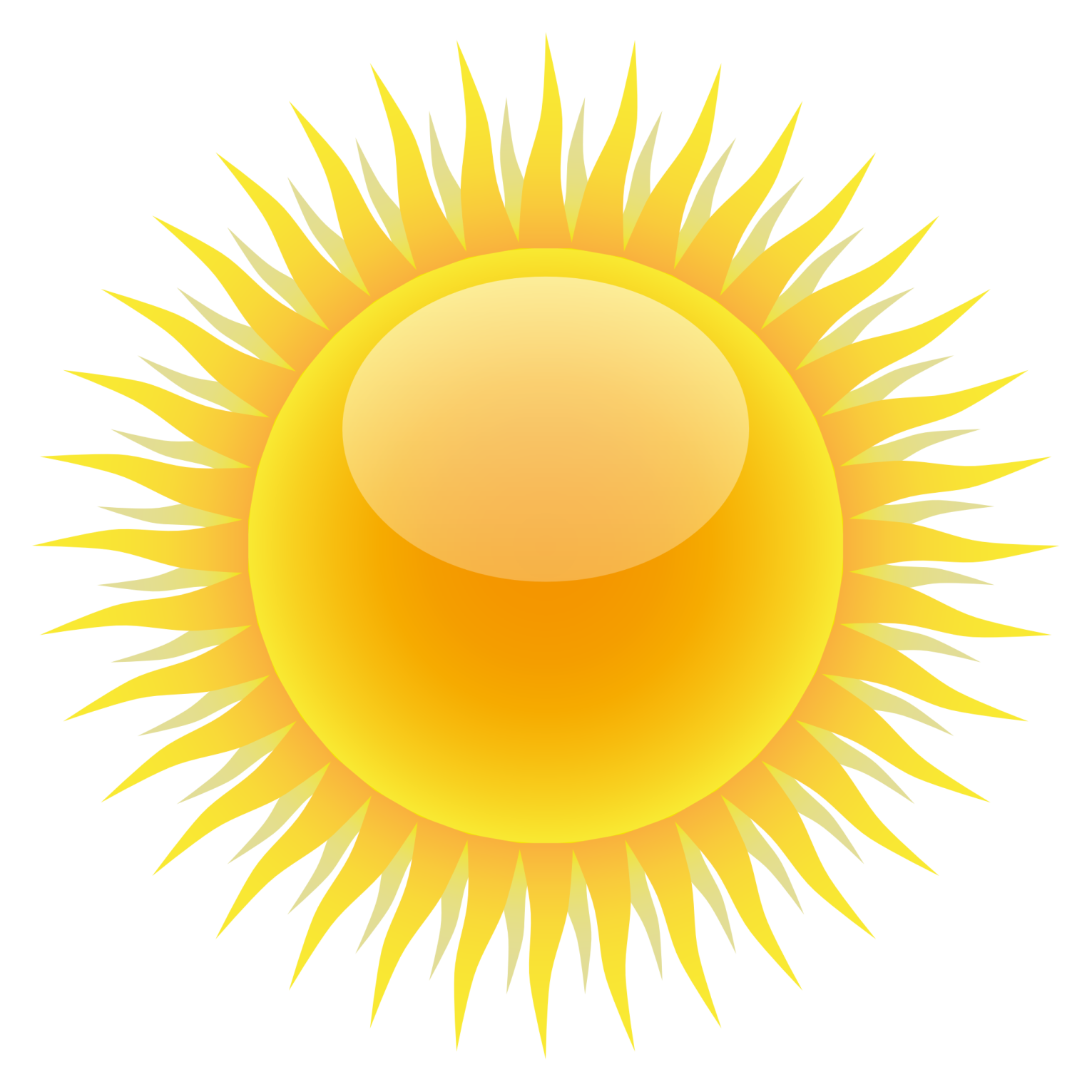 a yellow sun on a white background