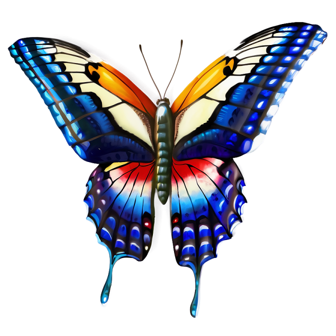 a colorful butterfly on a white background