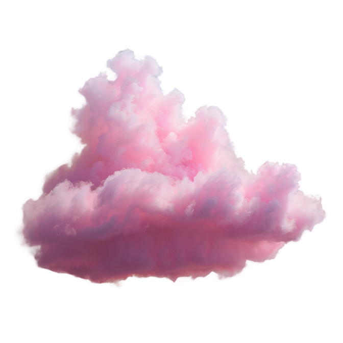 a pink cloud on a white background