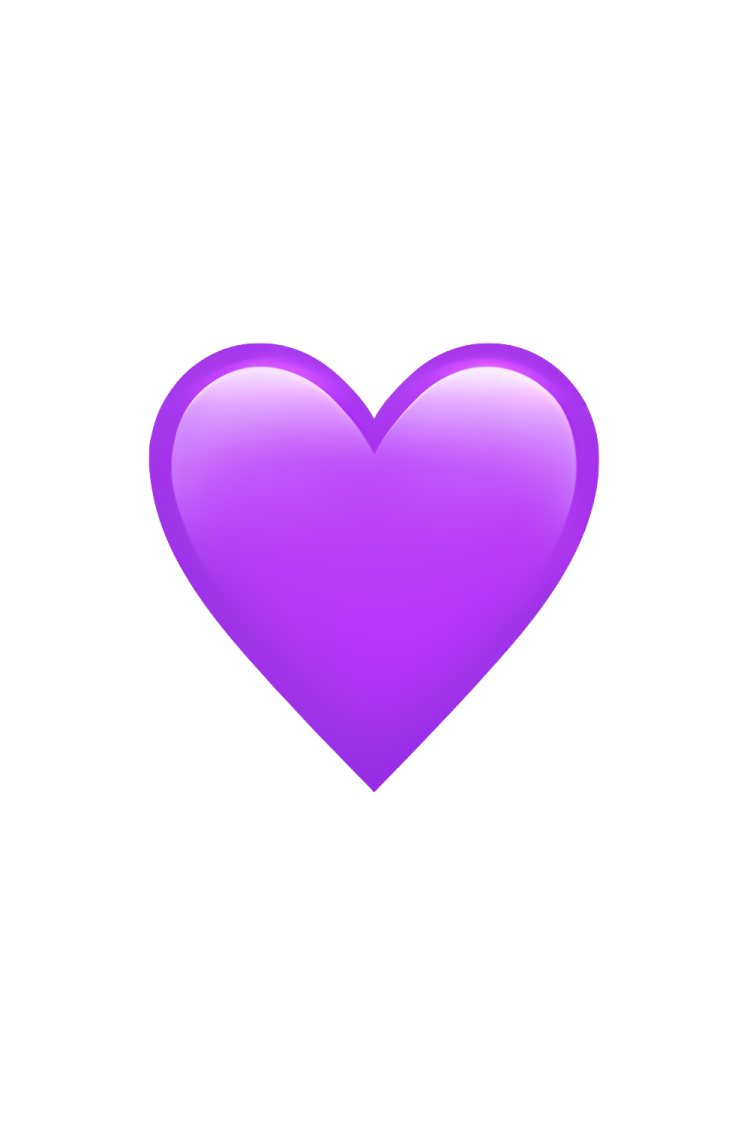a purple heart icon on a white background