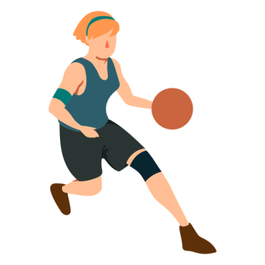 a basketball player with a ball