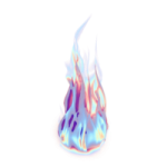 a blue flame on a white background
