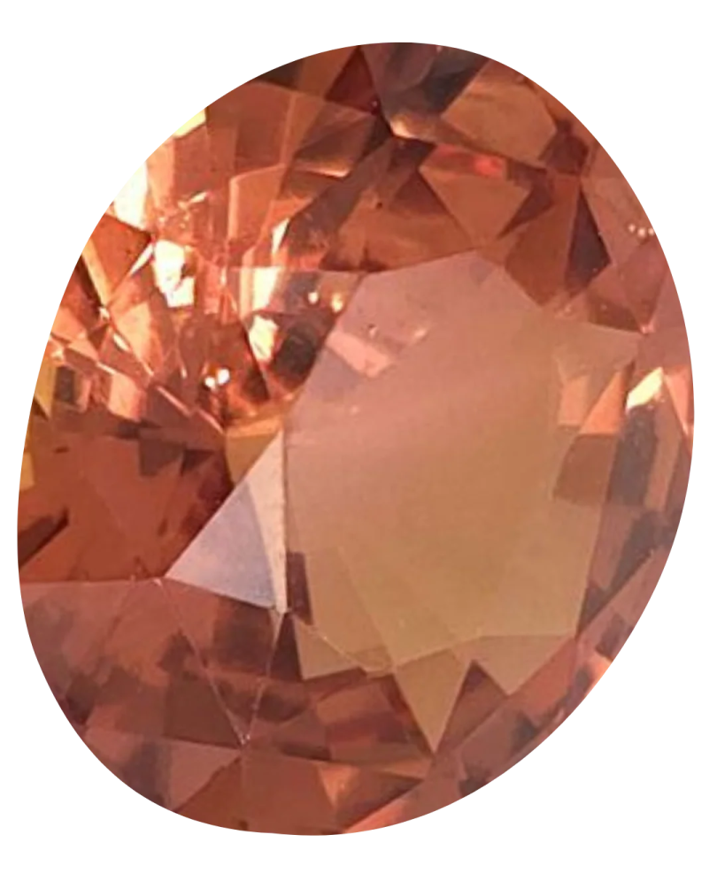 a round orange colored diamond