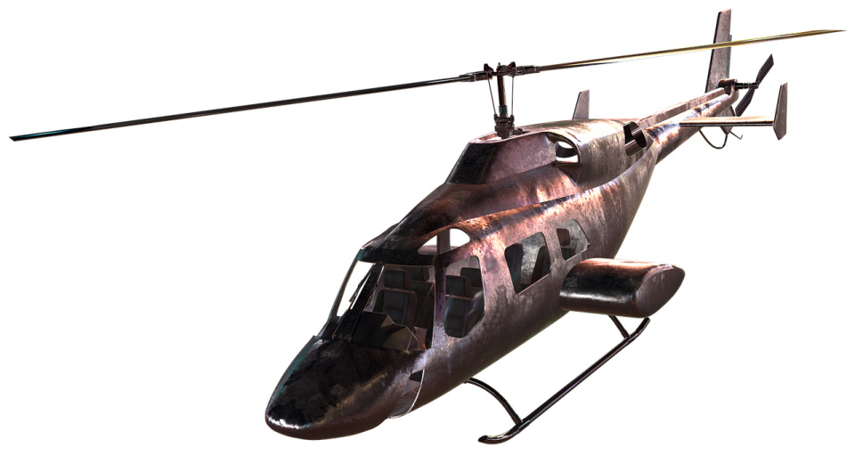 a helicopter flying in the air