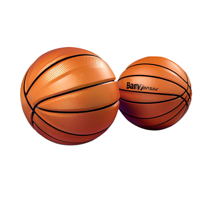 two basketball balls on a white background