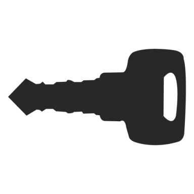 a black key on a white background