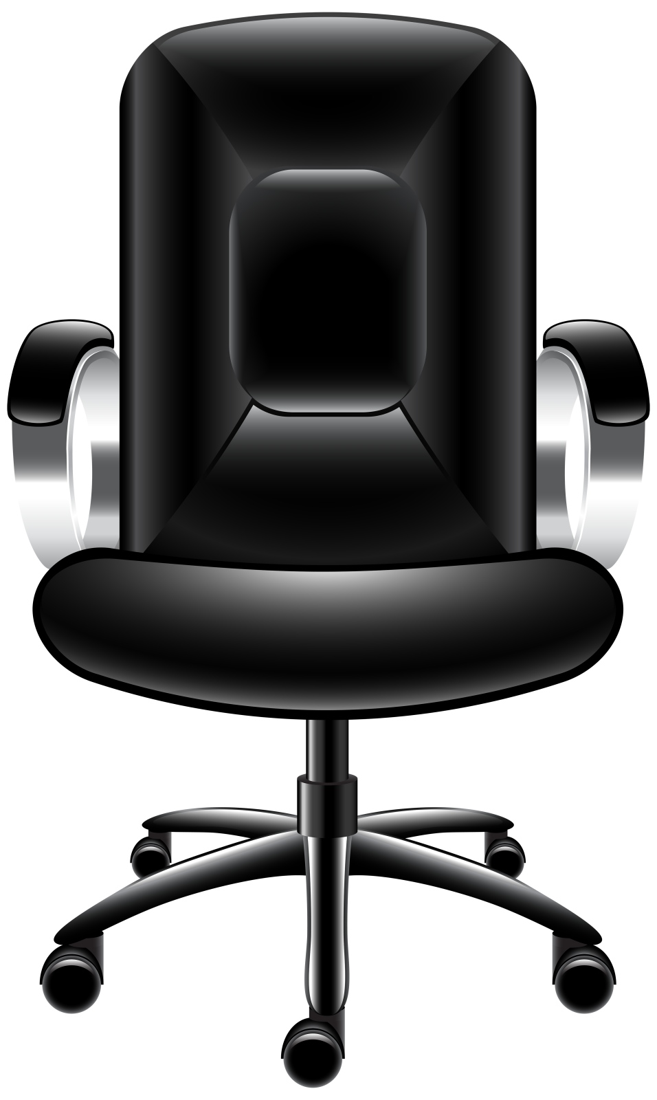 a black office chair on a white background