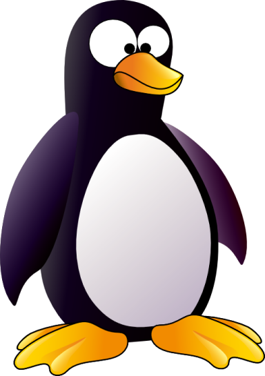 a cartoon penguin sitting on the ground