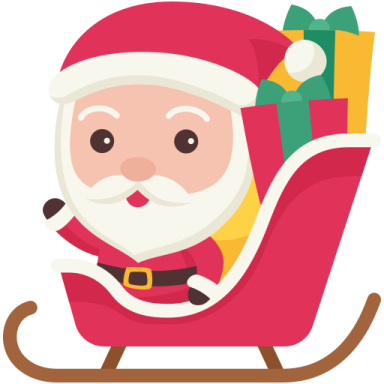 a santa claus sitting in a rocking chair with presents