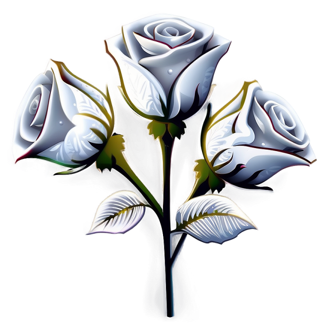 three white roses on a white background