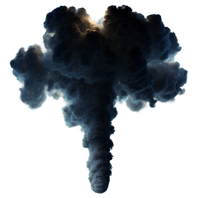 a black cloud of smoke