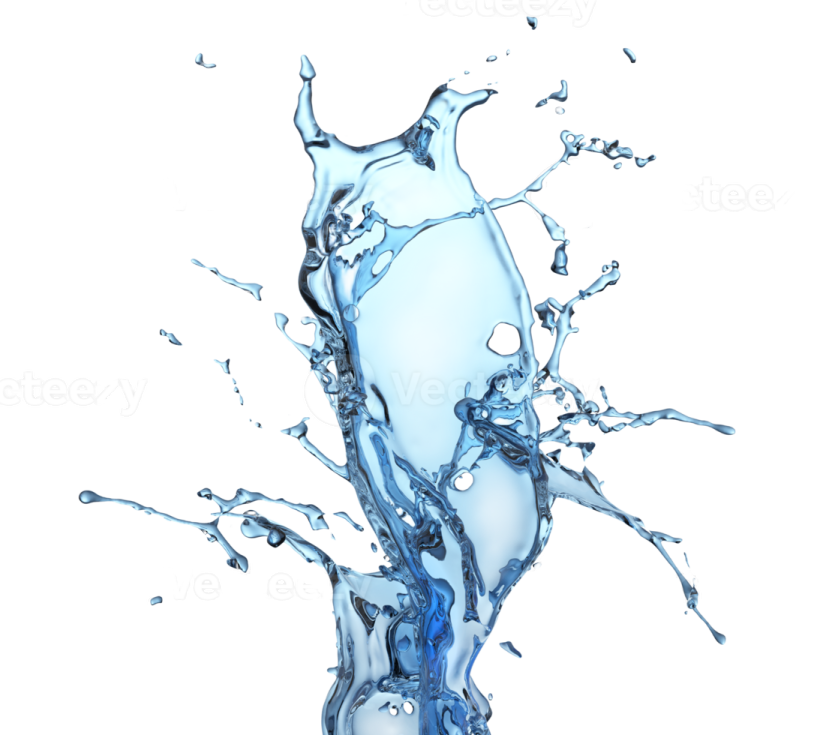 a splash of water on a white background
