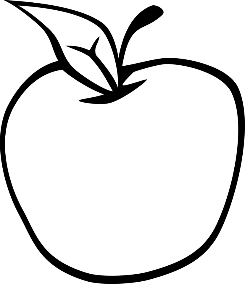 a black and white image of an apple