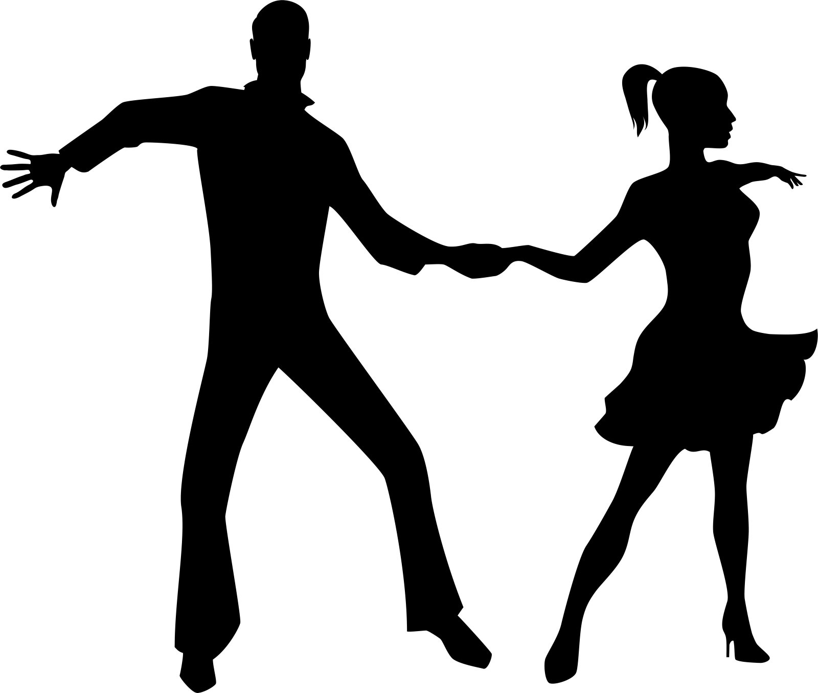 a silhouette of a couple dancing