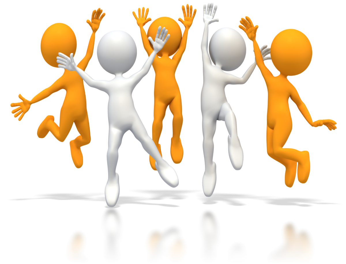 a group of people jumping in the air