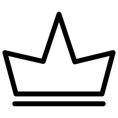 a black and white crown icon