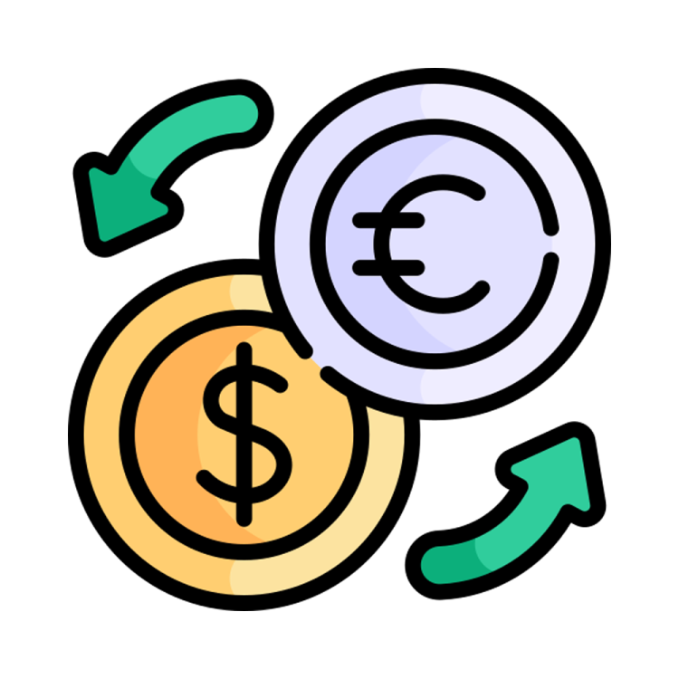 a pile of coins with arrows around it
