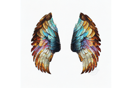 a pair of wings on a white background