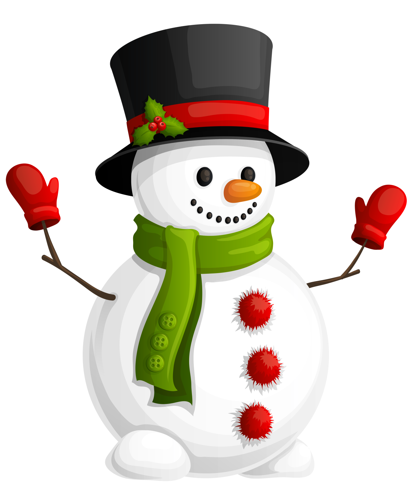 a snowman wearing a hat and scarf