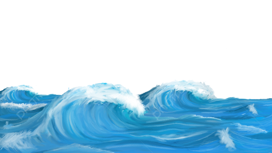 a painting of waves on a white background