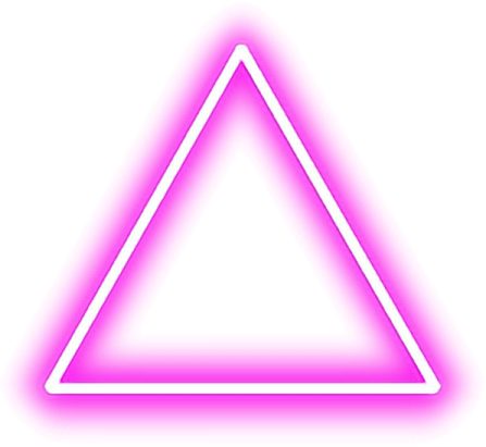 a neon pink triangle on a white background
