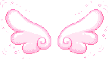 an image of a pair of pink and white wings