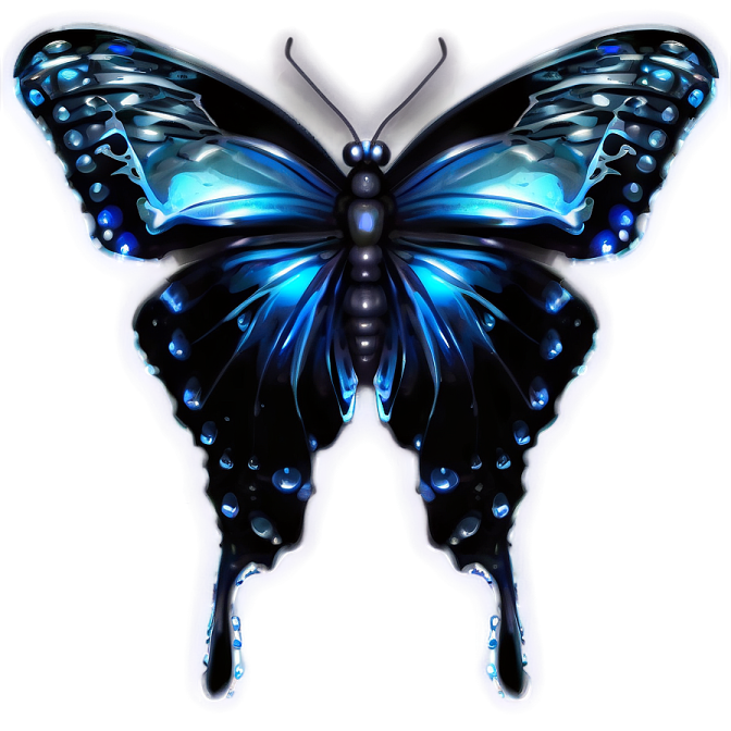 a blue butterfly on a white background
