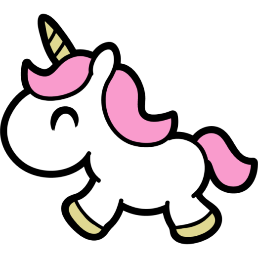 a pink unicorn on a white background