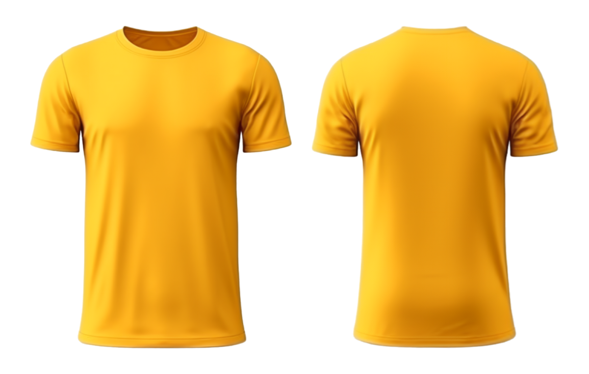 yellow t - shirt template front and back