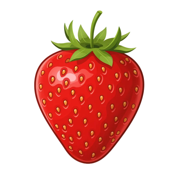 a red strawberry on a white background