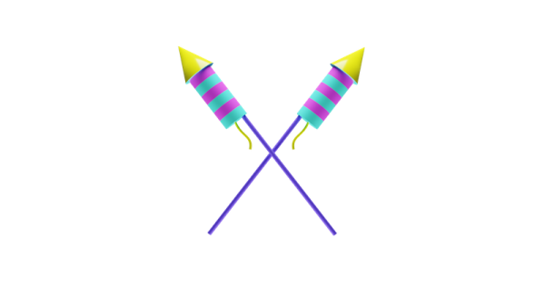 a pair of colorful arrows on a white background