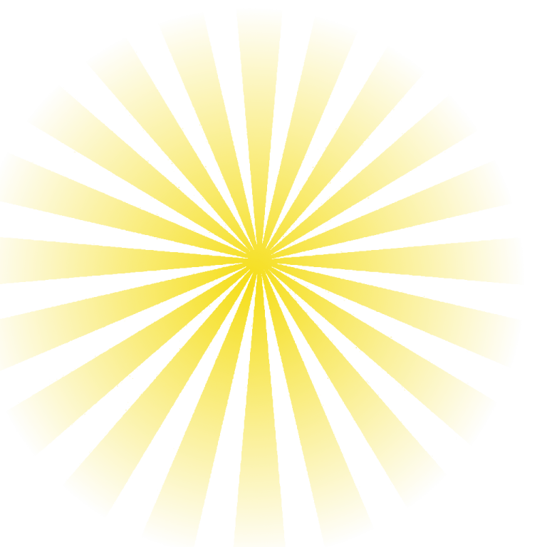 a yellow sun burst on white background