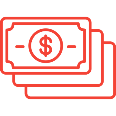 a stack of money with a dollar sign