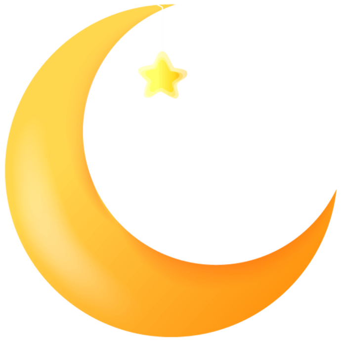 a crescent with a star in the middle
