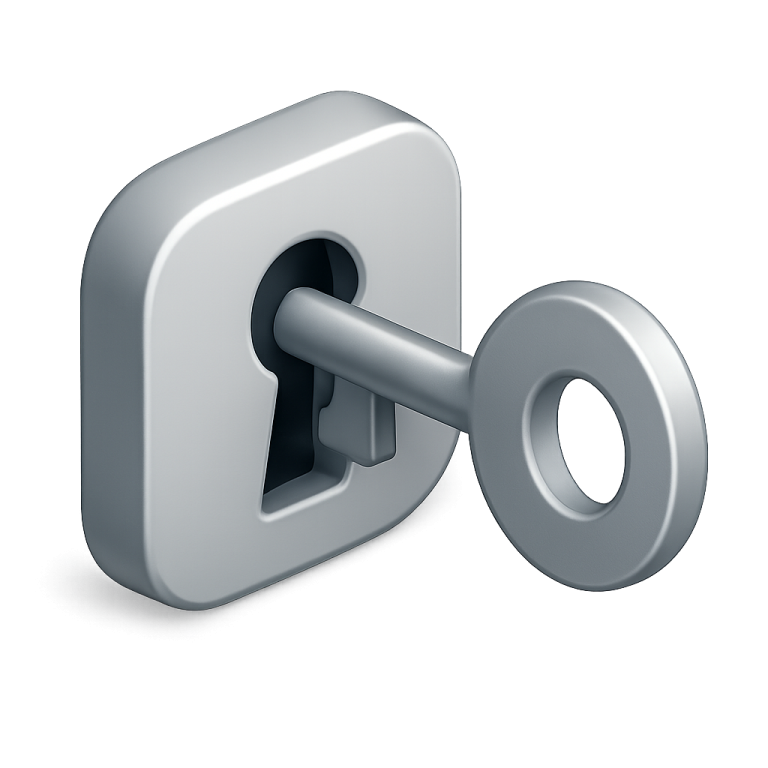 a lock on a white background