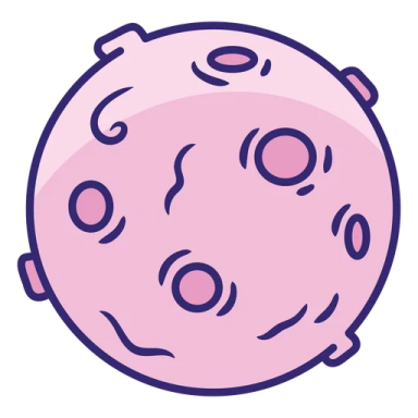 an illustration of a pink moon