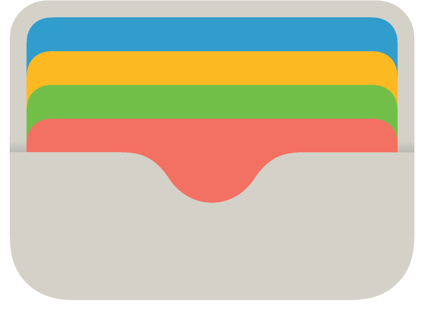 an envelope with a rainbow colored stripe